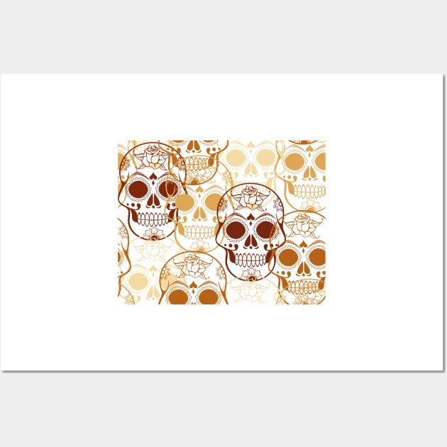 Halloween Sugar Skulls Wall Art by justrachna